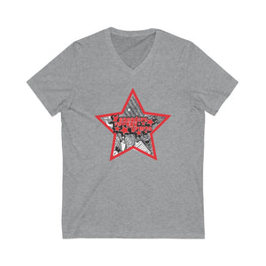 Unisex Short Sleeve V-Neck Tee - Star Logo